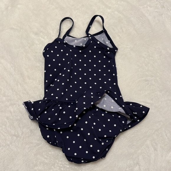 Jojo Maman Bebe Navy Blue Polka-dot bathing suit by suit w swim diaper - Picture 4 of 5
